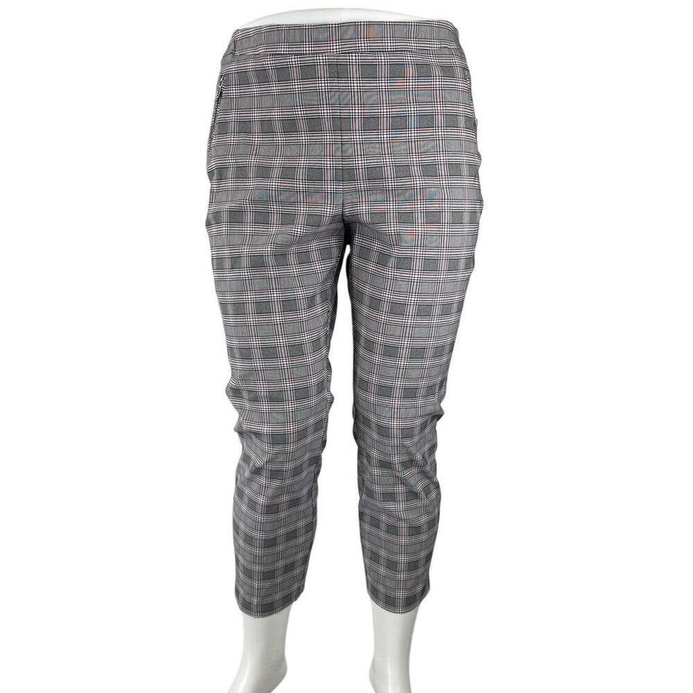 Soho Women's Gray Plaid High Rise Tapered Leg Crop Trousers Pants Size 2XL